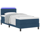 Box spring seng med madras med LED Blå 90 x 200 cm Stof