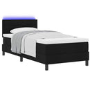 Box spring seng med madras med LED Sort 100 x 200 cm Stof