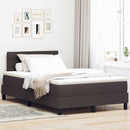 Box spring seng med LED-lysstrimler Mørk Brun 120 x 190 cm Stof