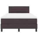 Box spring seng med LED-lysstrimler Mørk Brun 120 x 190 cm Stof