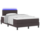 Box spring seng med LED-lysstrimler Mørk Brun 120 x 190 cm Stof
