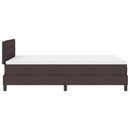 Box spring seng med LED-lysstrimler Mørk Brun 120 x 190 cm Stof