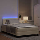 Box spring seng med madras med LED Creme 120 x 190 cm Stof