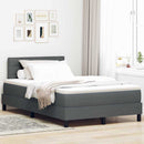 Box spring seng med LED-lysstrimler Mørkegrå 120 x 200 cm Stof