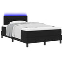Box spring seng med madras med LED Sort 120 x 200 cm Stof