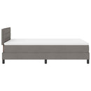 Box spring seng med LED-lysstrimler Gråbrun 120 x 200 cm Stof