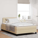 Box spring seng med madras med LED Creme 120 x 200 cm Stof