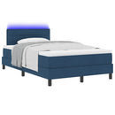 Box spring seng med madras med LED Blå 120 x 200 cm Stof