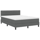 Box spring seng med madras med LED Mørkegrå 140 x 190 cm Stof