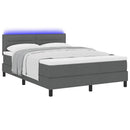 Box spring seng med madras med LED Mørkegrå 140 x 190 cm Stof