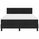 Box spring seng med madras med LED Sort 140 x 190 cm Stof