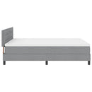 Box spring seng med madras med LED Lysegrå 140 x 200 cm Stof