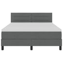 Box spring seng med madras med LED Mørkegrå 140 x 200 cm Stof