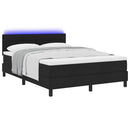 Box spring seng med madras med LED Sort 140 x 200 cm Stof