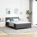 Box spring seng med madras med LED Mørkegrå 160 x 200 cm Stof