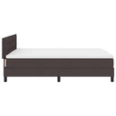 Box spring seng med LED-lysstrimler Mørk Brun 160 x 200 cm Stof