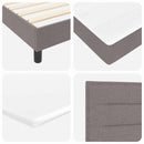 Box spring seng med LED-lysstrimler Gråbrun 160 x 200 cm Stof