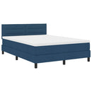 Box spring seng med LED-lysstrimler Blå 160 x 200 cm Stof