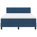 Box spring seng med LED-lysstrimler Blå 160 x 200 cm Stof