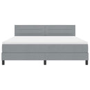 Box spring seng med LED-lysstrimler Lysegrå 180 x 200 cm Stof