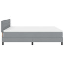 Box spring seng med LED-lysstrimler Lysegrå 180 x 200 cm Stof