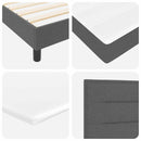 Box spring seng med LED-lysstrimler Mørkegrå 180 x 200 cm Stof