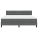 Box spring seng med LED-lysstrimler Mørkegrå 180 x 200 cm Stof