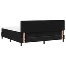 Box spring seng med madras med LED Sort 180 x 200 cm Stof