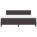Box spring seng med LED-lysstrimler Mørk Brun 180 x 200 cm Stof