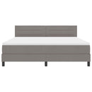Box spring seng med LED-lysstrimler Gråbrun 180 x 200 cm Stof