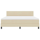 Box spring seng med LED-lysstrimler Creme 180 x 200 cm Stof