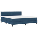 Box spring seng med madras med LED Blå 180 x 200 cm Stof