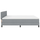 Box spring seng med madras med LED Lysegrå 200 x 200 cm Stof