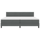 Box spring seng med madras med LED Mørkegrå 200 x 200 cm Stof