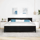 Box spring seng med madras med LED Sort 200 x 200 cm Stof
