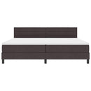 Box spring seng med madras med LED Mørk Brun 200 x 200 cm Stof
