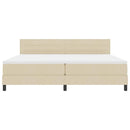 Box spring seng med madras med LED Creme 200 x 200 cm Stof