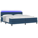Box spring seng med madras med LED Blå 200 x 200 cm Stof