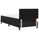 Box spring seng med LED-lysstrimler Sort 80 x 200 cm Stof