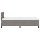 Box spring seng med LED-lysstrimler Gråbrun 90 x 200 cm Stof