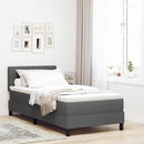Box spring seng med LED-lysstrimler Mørkegrå 100 x 200 cm Stof
