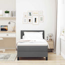 Box spring seng med LED-lysstrimler Mørkegrå 100 x 200 cm Stof
