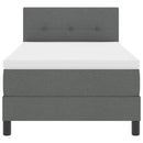 Box spring seng med LED-lysstrimler Mørkegrå 100 x 200 cm Stof