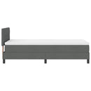 Box spring seng med LED-lysstrimler Mørkegrå 100 x 200 cm Stof