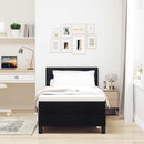Box spring seng med LED-lysstrimler Sort 100 x 200 cm Stof
