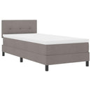 Box spring seng med LED-lysstrimler Gråbrun 100 x 200 cm Stof