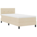 Box spring seng med LED-lysstrimler Creme 100 x 200 cm Stof
