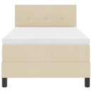 Box spring seng med LED-lysstrimler Creme 100 x 200 cm Stof