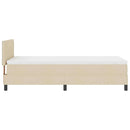 Box spring seng med LED-lysstrimler Creme 100 x 200 cm Stof