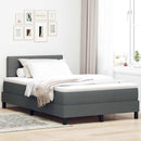 Box spring seng med LED-lysstrimler Mørkegrå 120 x 190 cm Stof